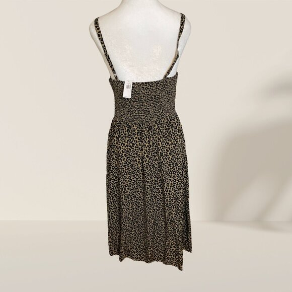 Old Navy Leopard Print Smocked Midi Dress - Size M, NWT - Picture 4 of 7